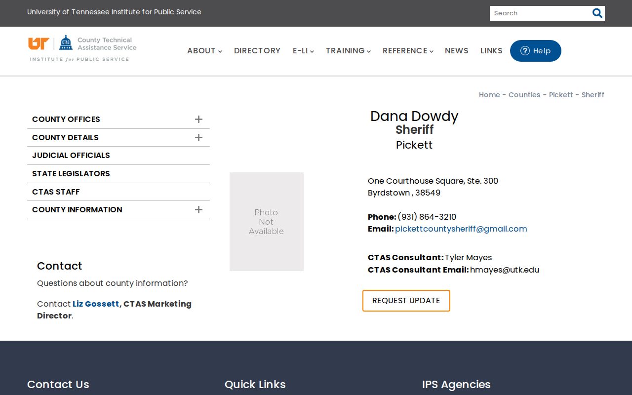 Pickett County arrest lookup sheriff office contact