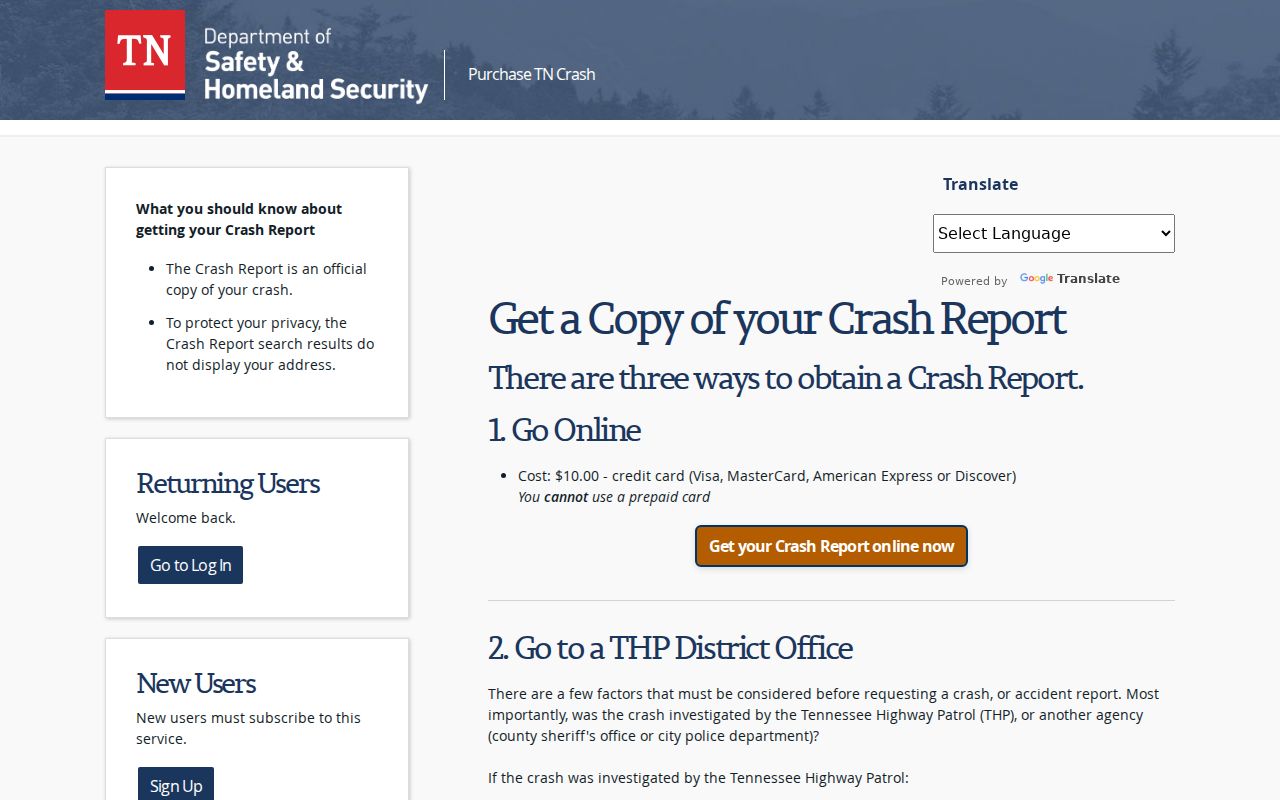 Pickett County arrest lookup through Tennessee Highway Patrol crash portal