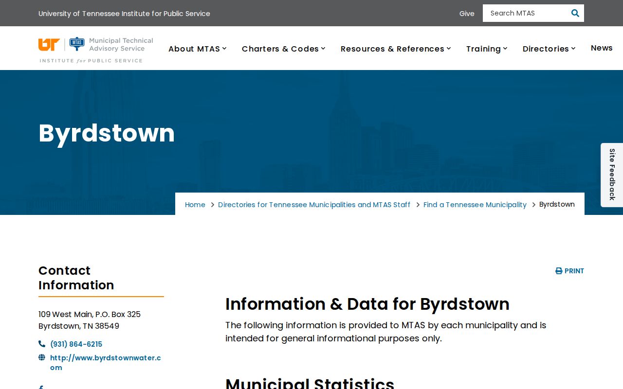 Byrdstown criminal records official town profile
