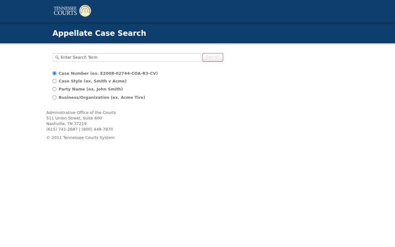 Pickett County criminal court cases appellate search interface
