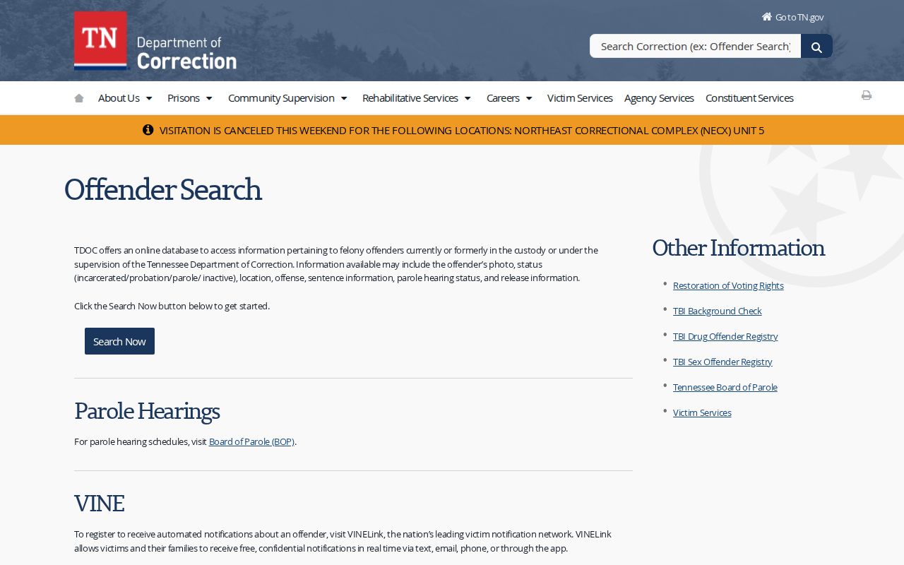 Pickett County criminal records FOIL information page
